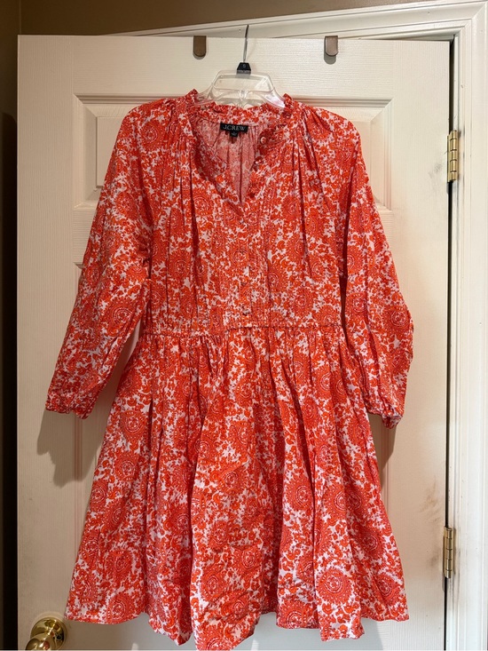 J. Crew Dresses & Skirts - Orange and white J. Crew dress with pockets